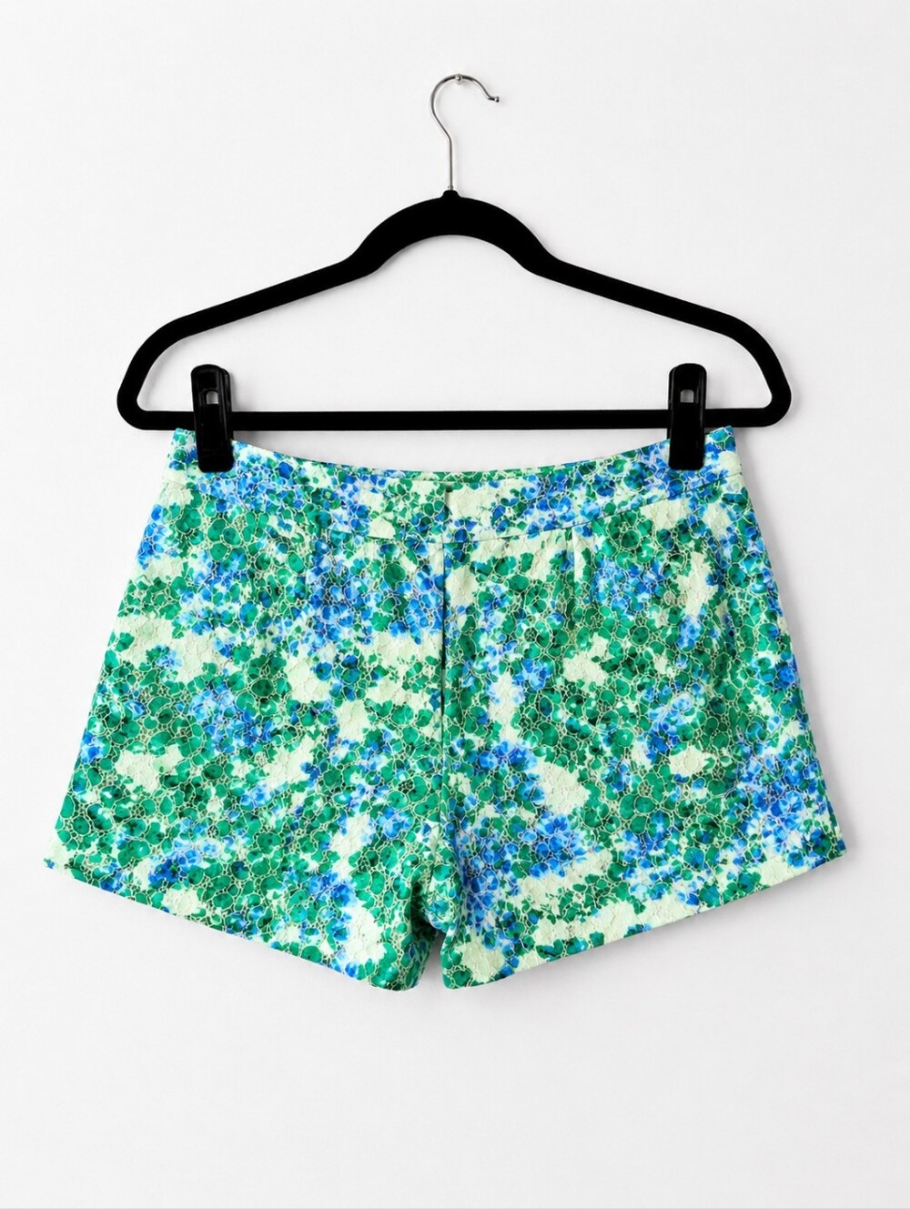 Madewell Lace Floral Shorts Size 4 Green Blue Cotton Lined Spring Summer